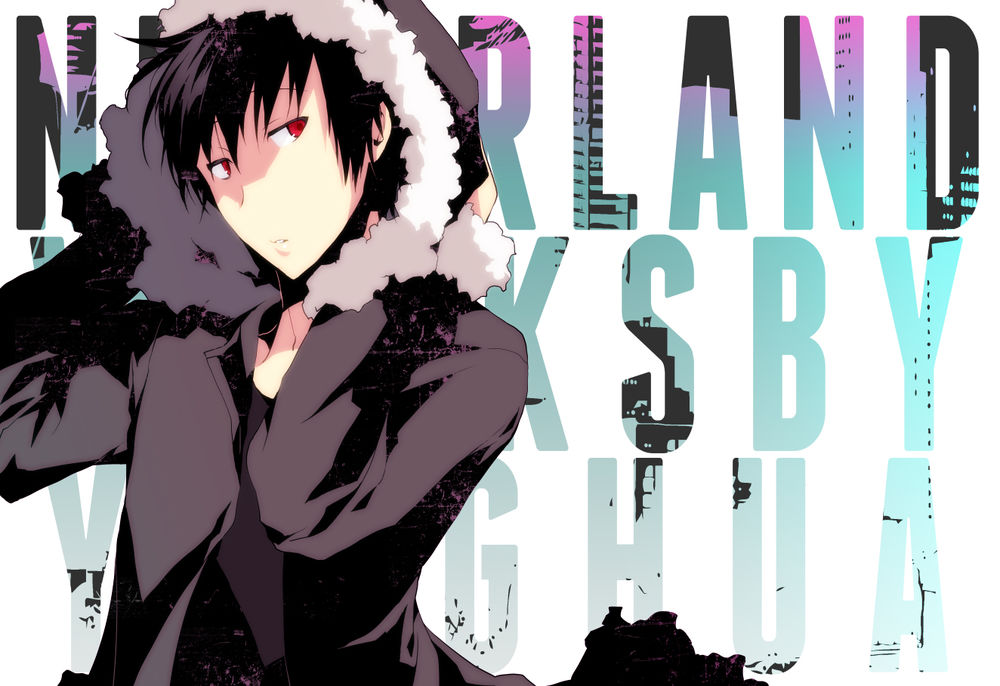 Обои для рабочего стола Orihara Izaya / Орихара Изая из аниме Durarara / DRRR / Дюрарара, Art by Sinba