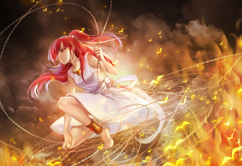 Обои на рабочий стол Моржана / Morgiana из аниме Magi: Labyrinth of Magic / Маги: Лабиринт Магии, art by huazha01
