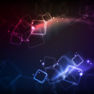 Обои на рабочий стол Светящиеся кубики на темном фоне