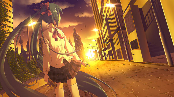 Обои на рабочий стол Vocaloid Hatsune Miku / Вокалоид Хатсуне Мику, art6 by aki