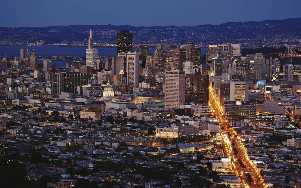 Обои для рабочего стола Вид на вечерний Сан-Франциско / San Francisco