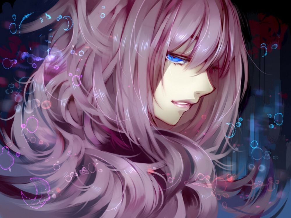 Обои для рабочего стола Вокалоид Мегурине Лука / Vocaloid Megurine Luka, art by Аoshiki