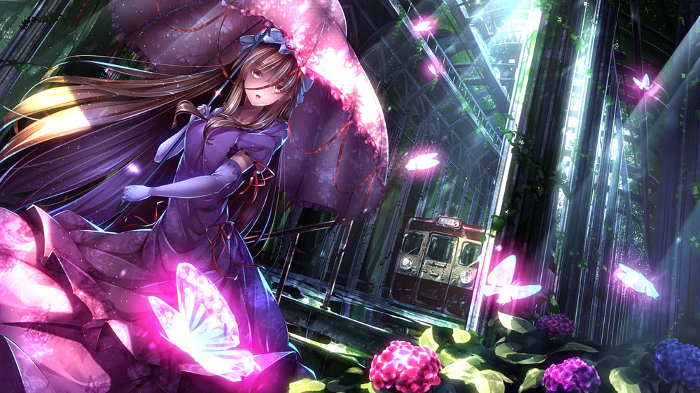 Обои для рабочего стола Yakumo Yukari / Якумо Юкари из игры Project Touhou / Проект Восток, art by Ryosios