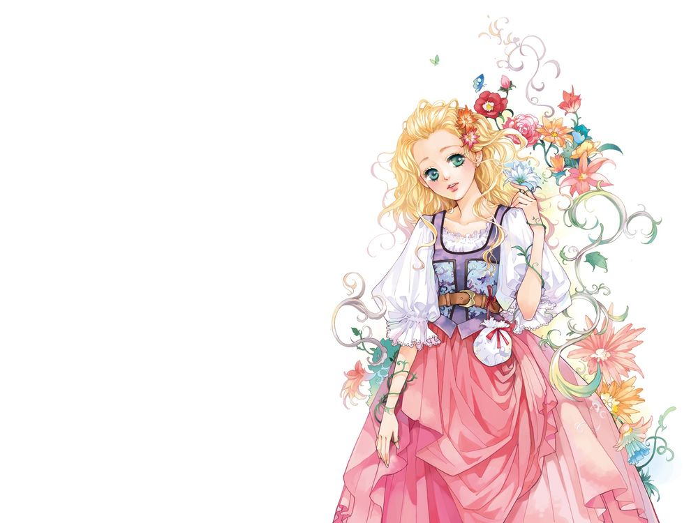 Картинки блондинка с цветами