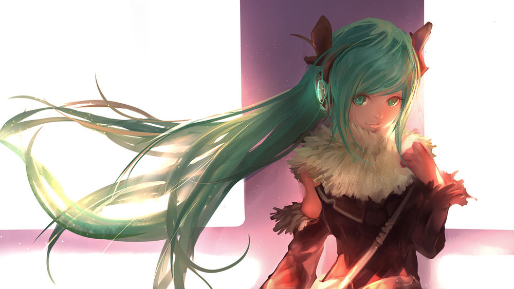 Обои для рабочего стола Vocaloid Hatsune Miku / Вокалоид Хатсуне Мику, art by shih-yang wu