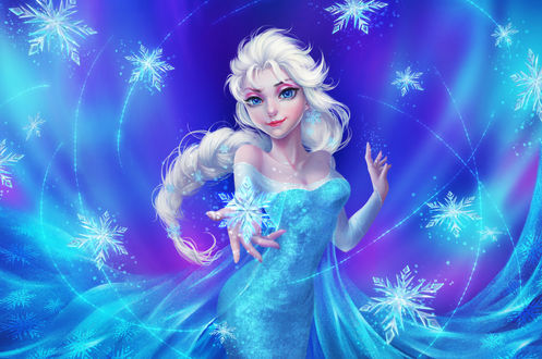 Обои на рабочий стол Эльза / Elsa из анимационного мультфильма Холодное сердце / Cold heart