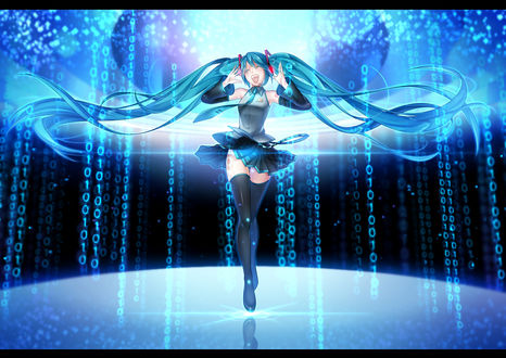 Обои на рабочий стол Vocaloid Miku Hatsune / Вокалоид Мику Хатсуне