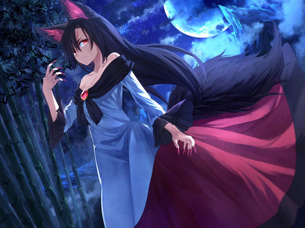 Обои на рабочий стол Imaizumi Kagerou / Кагеро Имаизуми, из серии компьютерных игр Touhou Project / «Проект «Восток»», art by Ibuki Notsu