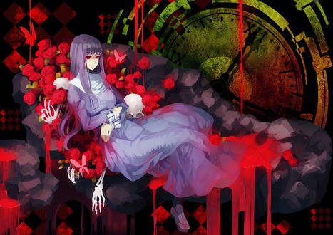 Обои на рабочий стол Fujino Asagami / Фудзино Асагами из аниме Kara no Kyoukai / Граница пустоты:сад грешников