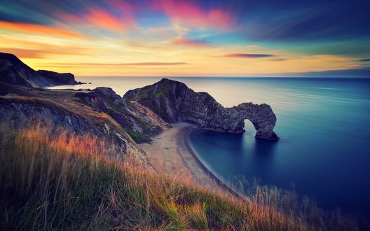Обои на рабочий стол Скалы около воды, Англия / England