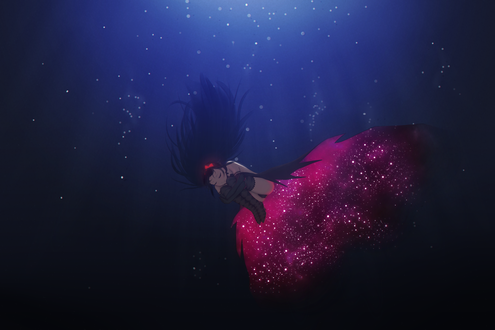 Обои на рабочий стол Хомура Акэми / Homura Akemi из аниме Mahou Shoujo Madoka Magica / Девочка-волшебница Мадока Магика
