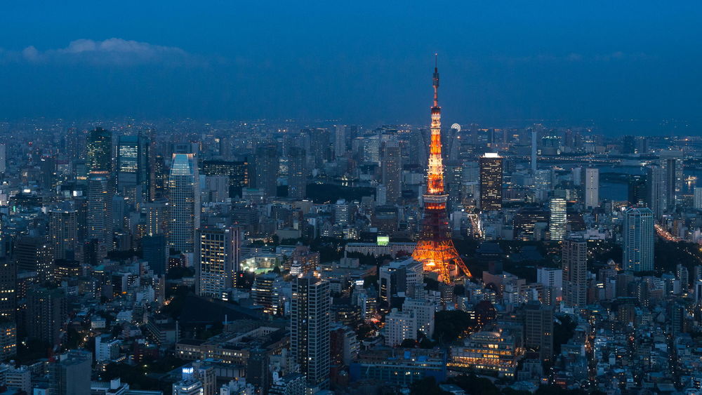 Обои для рабочего стола Ночной город Tokyo / Токио, by &;&; &;