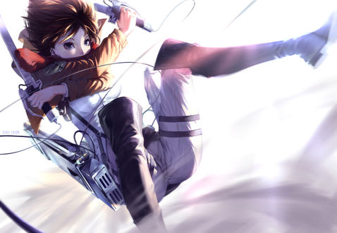 Обои на рабочий стол Mikasa Ackerman / Микаса Акерман из аниме Атака Титана / Attack on Titan / Shingeki no Kyojin