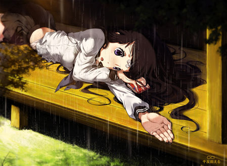 Обои на рабочий стол Chitanda Eru / Читанда Эру из аниме Hyouka: You cant escape / Хоука: тебе не уйти, art by Cici