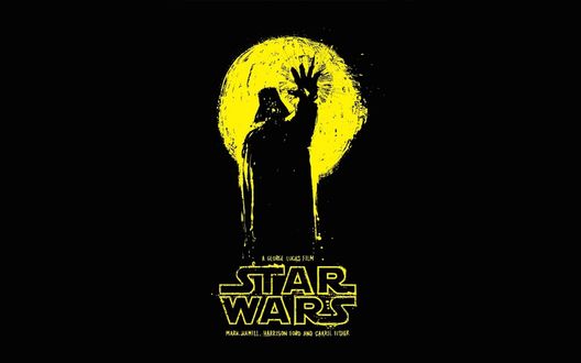 Обои на рабочий стол Дарт Вэйдер на фоне Звезды Смерти (Star Wars)