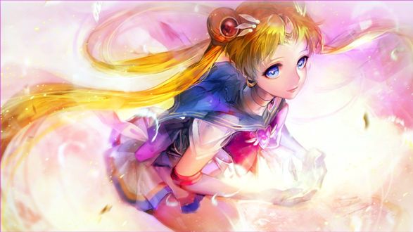 Обои на рабочий стол Усаги Цукино / Usagi Tsukino из аниме Красавица-воин Сейлор Мун / Bishoujo Senshi Sailor Moon