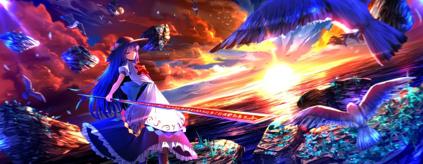 Обои на рабочий стол Тэнси Хинанай / Tenshi Hinanawi из игры Touhou Project / Проект «Восток», автор Ryosios