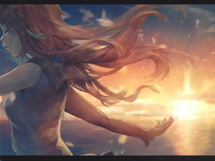 Обои на рабочий стол Мukaido Мanaka / Мукайдо Манака из аниме Nagi No Asukara / Безоблачное завтра
