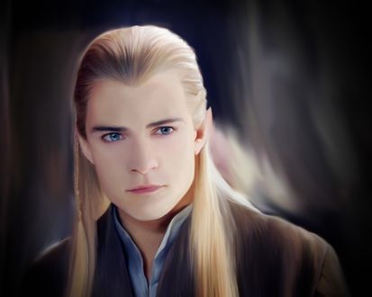 Обои на рабочий стол Персонаж из фильма Властелин колец / Lord of the Rings Леголас / Legolas смотрит вперед