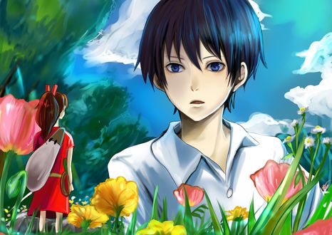 Обои на рабочий стол Ариэтти и Се из аниме Ариэтти из страны лилипутов / The Secret World of Arrietty