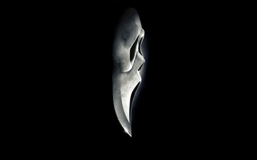 Обои на рабочий стол Маска переходящая в лезвие ножа из фильма Scream / Крик