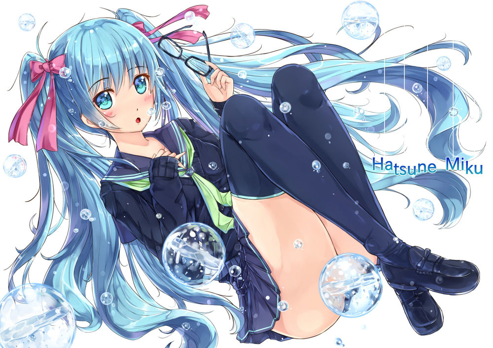 Обои для рабочего стола Vocaloid Miku Hatsune / Вокалоид Мику Хатцуне, art by Kazeno