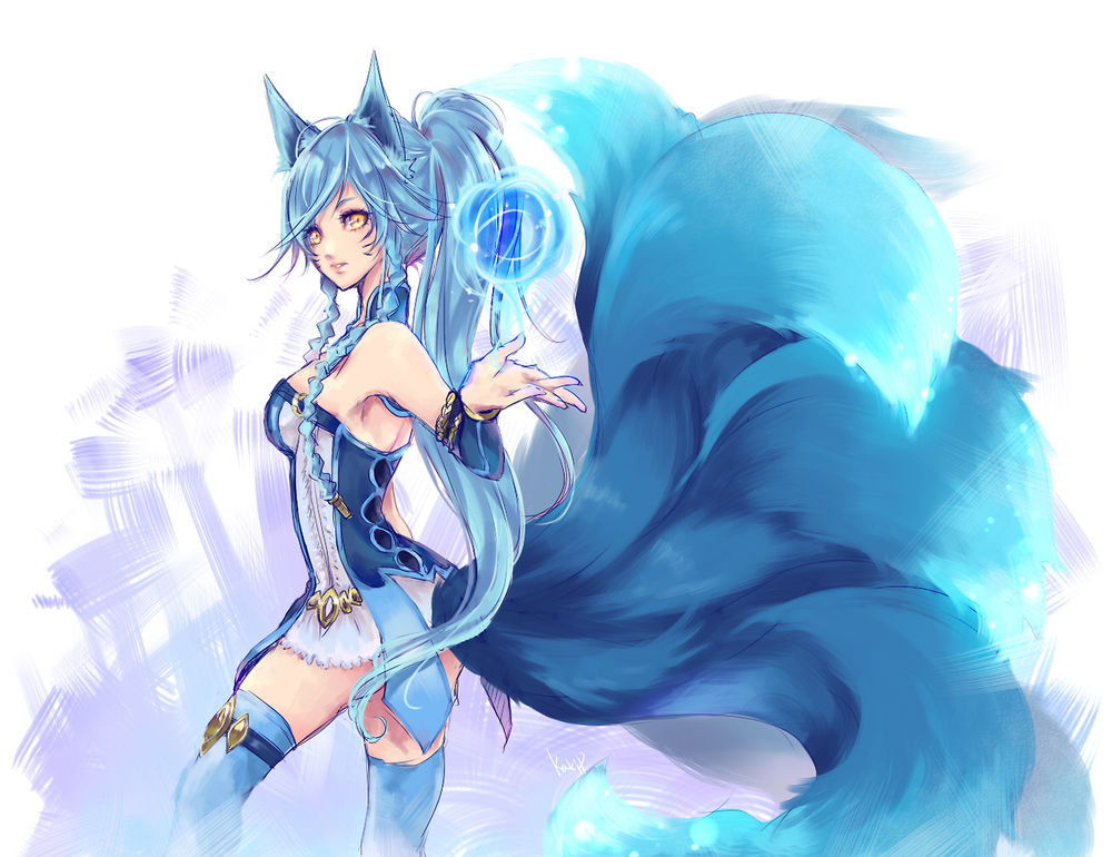Обои для рабочего стола Ари / Ahri из игры Лига Легенд / League of Legends