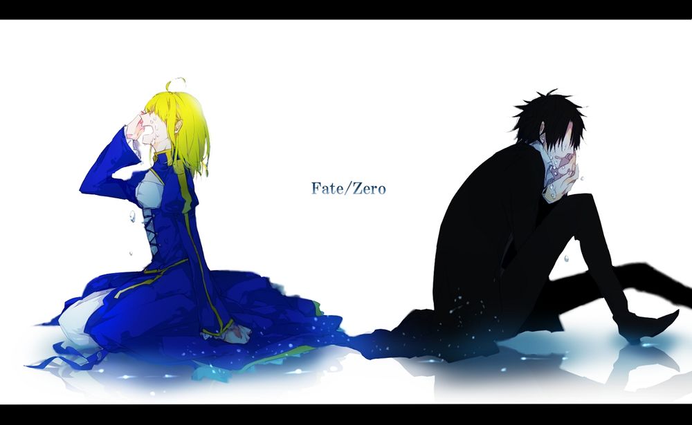 Обои для рабочего стола Saber / Сейбер и Emiya Kiritsugu / Эмия Киритсугу плачут из аниме Fate / zero / Судьба:начало