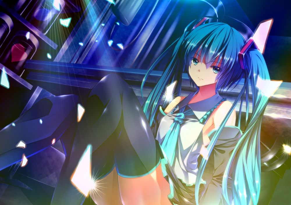 Обои для рабочего стола Vocaloid Hatsune Miku / Вокалоид Хатцуне Мику, art by Ryosios