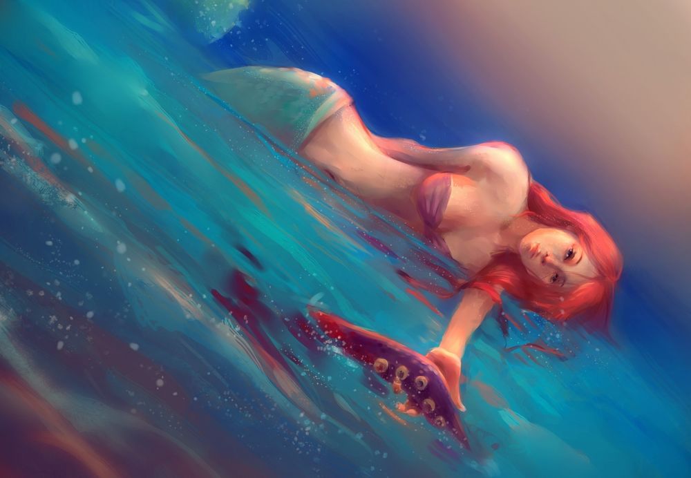 Обои для рабочего стола Ариэль / Ariel из мультфильма Русалочка / The Little Mermaid