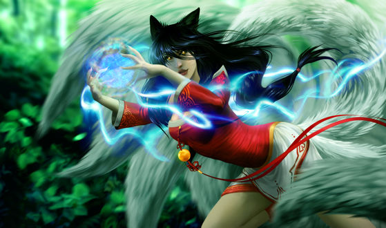 Обои на рабочий стол Ари / Ahri из игры Лига Легенд / League of Legends