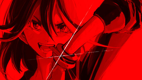 Обои на рабочий стол Матой Рюко / Matoi Ryuuko из аниме Круши Кромсай / Kill la Kill