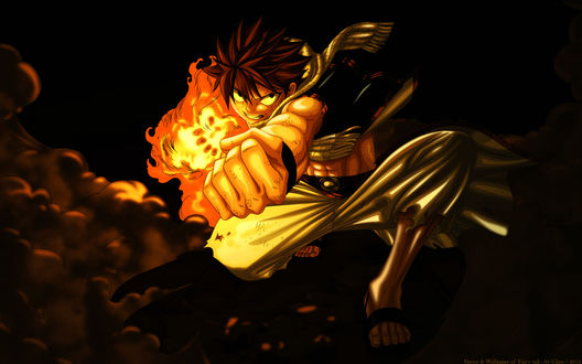 Обои на рабочий стол Нацу Драгнил / Natsu Dragnil из аниме Хвост Феи / Fairy Tail