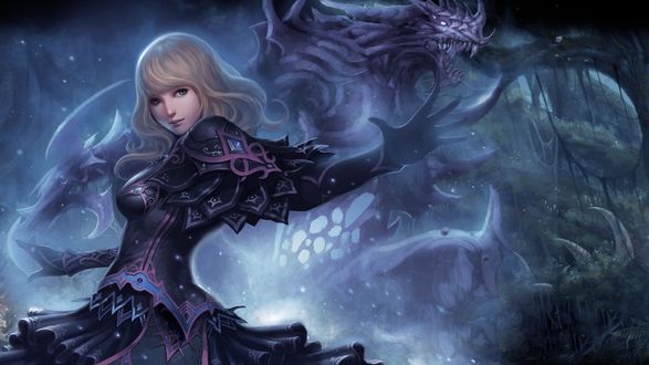 Обои на рабочий стол Девушка маг, арт к компьютерной игре Dungeon Heroes by ChaoyuanXu