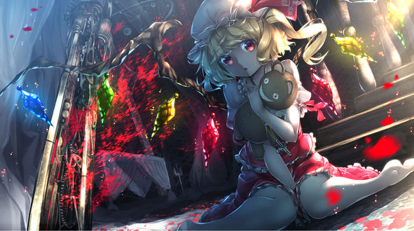 Обои на рабочий стол Flandre Scarlet / Фландр Скарлет из игры Проект Восток / Touhou Project