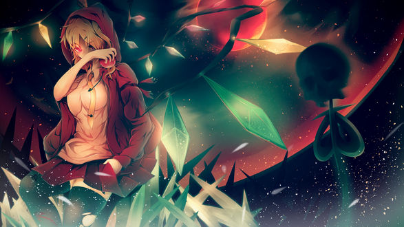 Обои на рабочий стол Flandre Scarlet / Фландр Скарлет из игры Проект Восток / Touhou Project