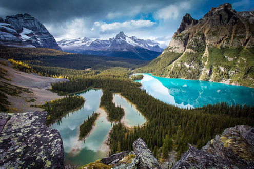 Обои на рабочий стол Lake OHara / Озеро ОХара и Saint Mary Lake / Озеро Сент-Мэри