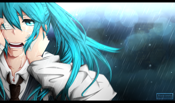 Обои на рабочий стол Vocaloid Hatsune Miku / Вокалоид Хатсуне Мику, арт by Kortrex