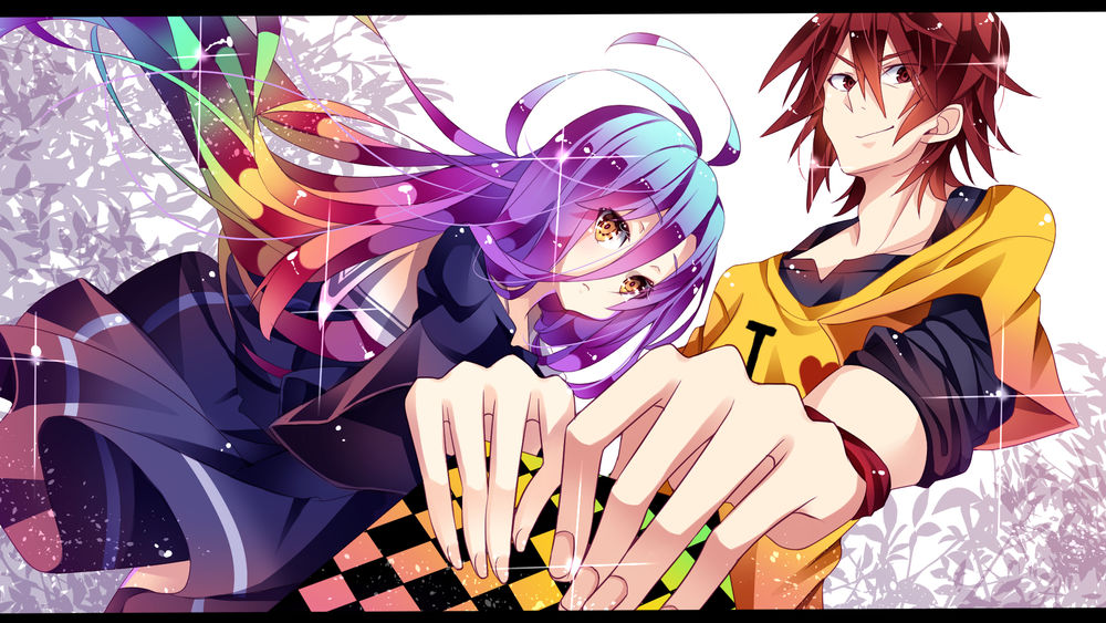 Обои для рабочего стола Сора / Sora и Сиро / Shiro из аниме No Game No Life / Нет игры - нет жизни