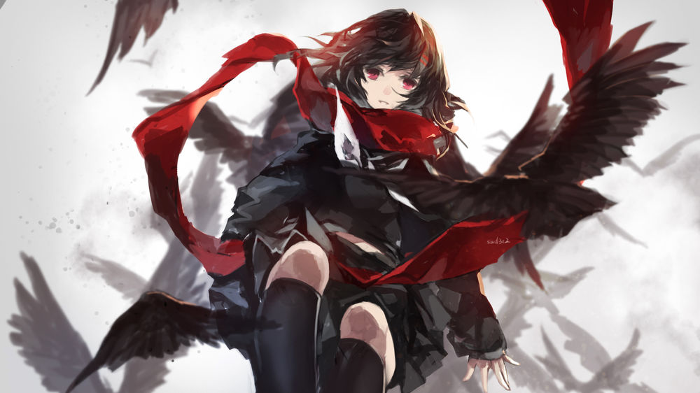 Anime girl red eyes