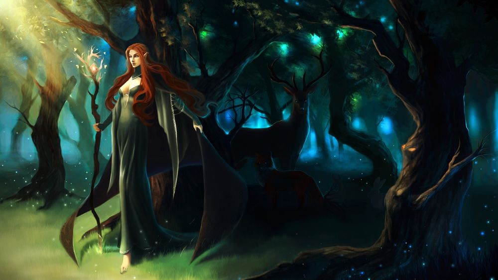 Обои для рабочего стола Фея в волшебном лесу, by valeofox