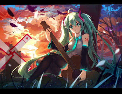 Обои на рабочий стол Vocaloid Hatsune Miku / Вокалоид Хатсуне Мику