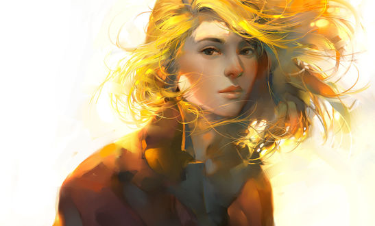 Обои на рабочий стол Девушка со светлыми волосами, art by xnhan00