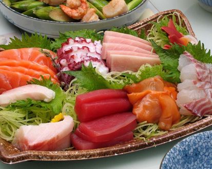 Обои на рабочий стол Блюдо с морепродуктами