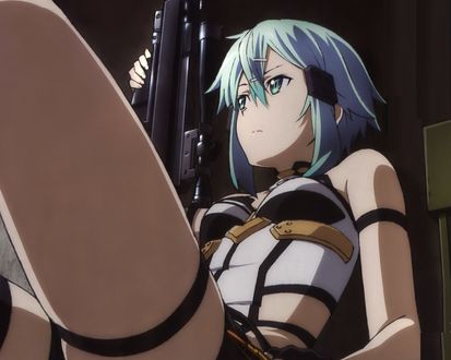 Обои на рабочий стол Asada Shino / Sinon (GGO)/Асада Шино / Синон из аниме Sword Art Online / Мастера Меча Онлайн