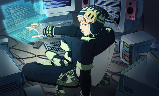 Обои на рабочий стол Noiz / Нойз из аниме DRAMAtical Murder / Драматическое убийство