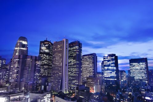 Обои на рабочий стол Ночной город, Япония / Japan