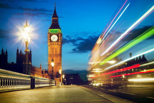 Обои на рабочий стол Ночной Лондон, Биг-Бен, Англия / London, Big Ben, England