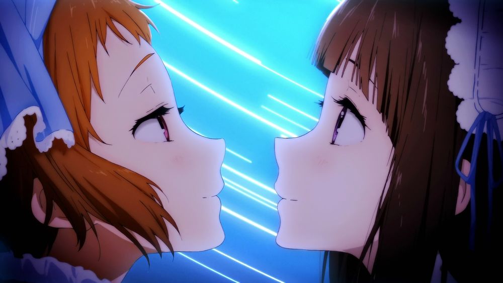 Обои для рабочего стола Chitanda Eru / Читанда Эру и Ibara Mayaka / Ибара Маяка из аниме Hyouka: You cant escape / Хоука: тебе не уйти
