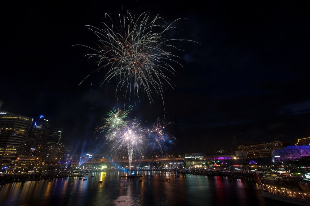 Обои для рабочего стола Ночной город Сидней, Австралия / Sydney, Australia
